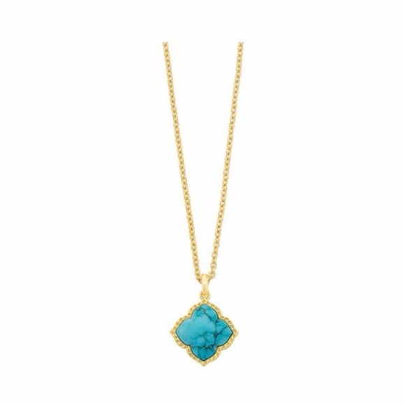 Kendra Scott Jewelry - Kendra Scott Mallory Pendant Gold Necklace with Turquoise Pendant